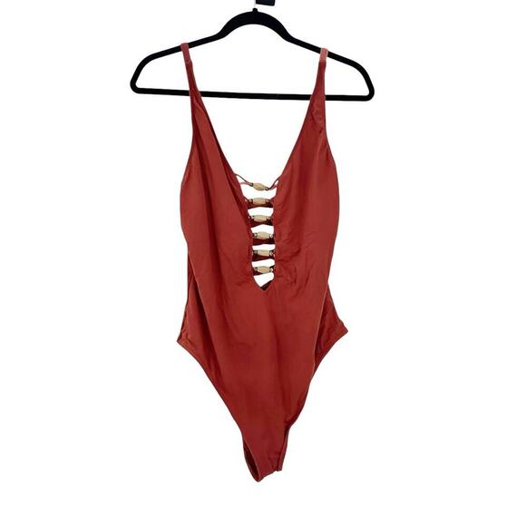 Bleu by Rod Beattie Kore Lace Down Mio One-Piece Swimsuit Sienna Size 14 NWT - Picture 5 of 13